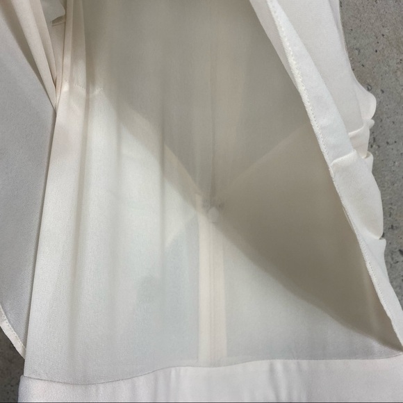 Reiss ivory off white sleeveless jumpsuit loose flowy sheer top xs 0 - Picture 7 of 9